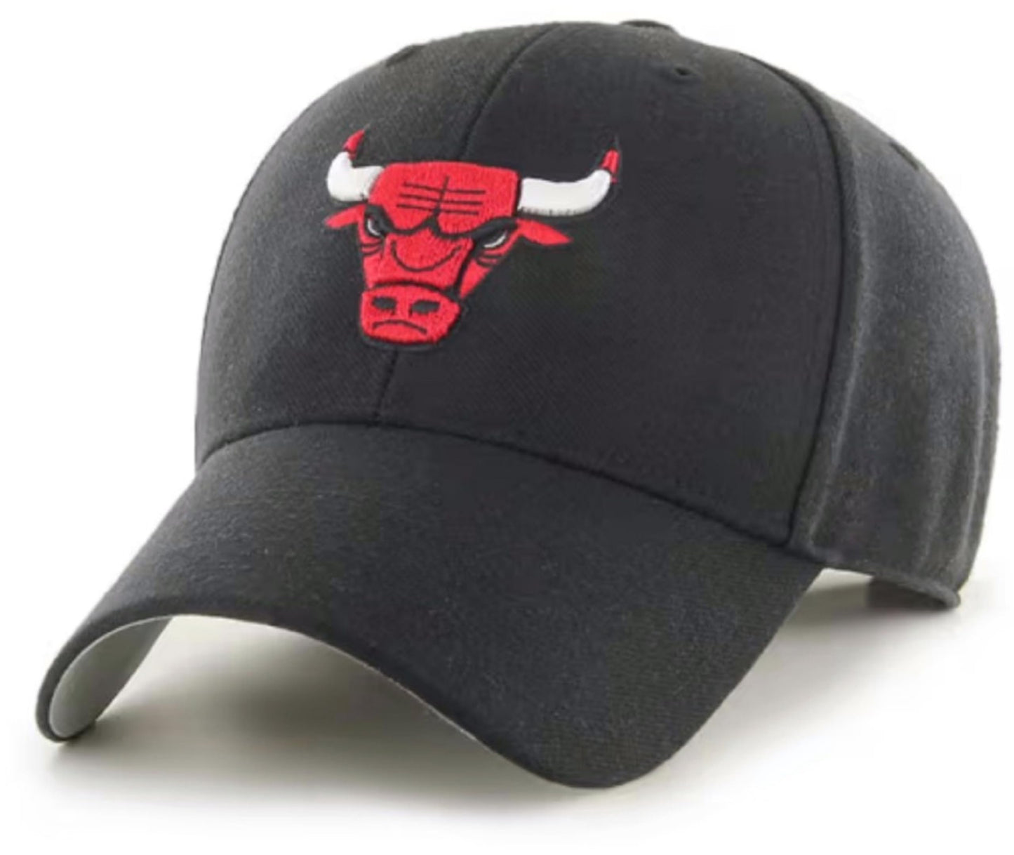 Chicago Bulls Hat Solid Black MVP Structured Style NBA Basketball Team Logo Cap New