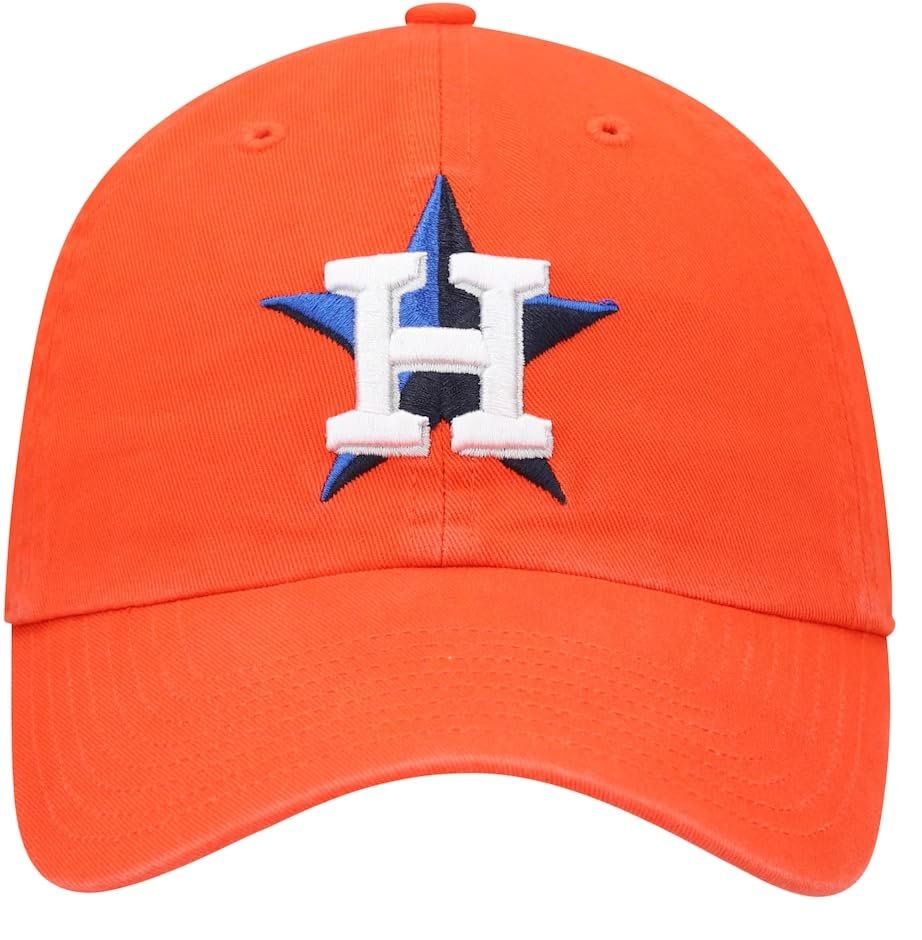 Officially Licensed Houston MVP Team Logo Hat Classic Adjustable Embroidered Structured Cap (Orange)