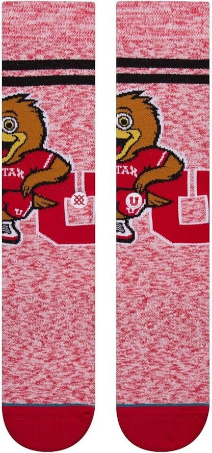 STANCE UNIVERSITY OF UTAH UTES CREW SOCKS LARGE NCAA FOOTBALL TEAM NEW