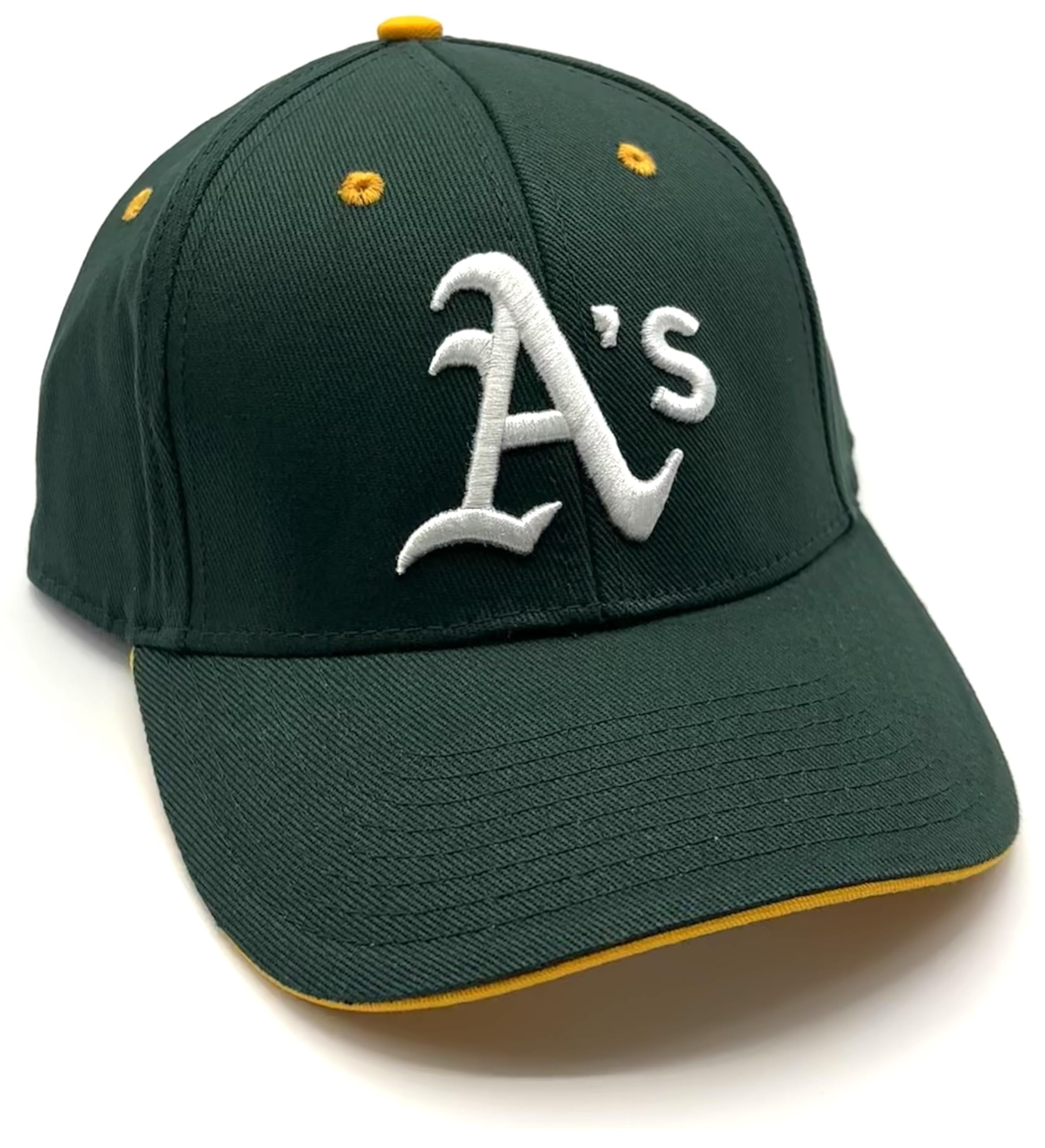 Officially Licensed Oakland Baseball Classic Edition Hat Adjustable Green MVP Embroidered Team Logo Structured Cap