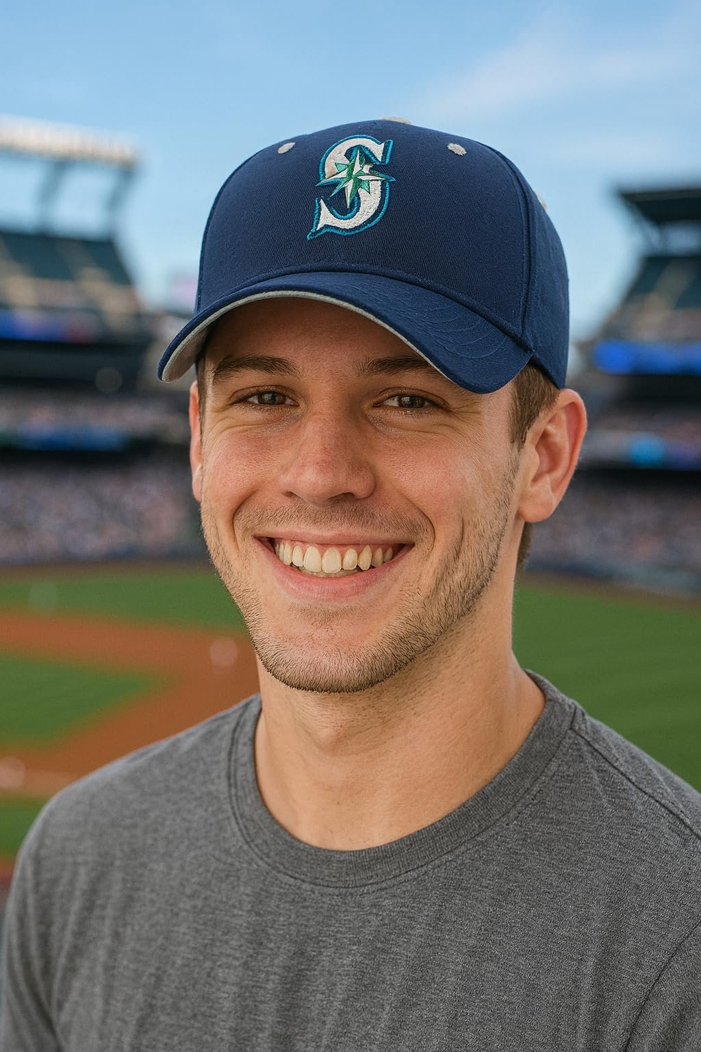 Officially Licensed Seattle Baseball Classic Edition Hat Adjustable Navy Blue MVP Embroidered Team Logo Structured Cap
