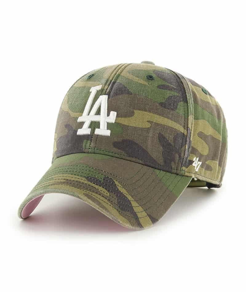 Los Angeles Dodgers Camouflage/Pink MVP Clean Up Adjustable Cap - MLB, Camo Snapback Baseball Hat