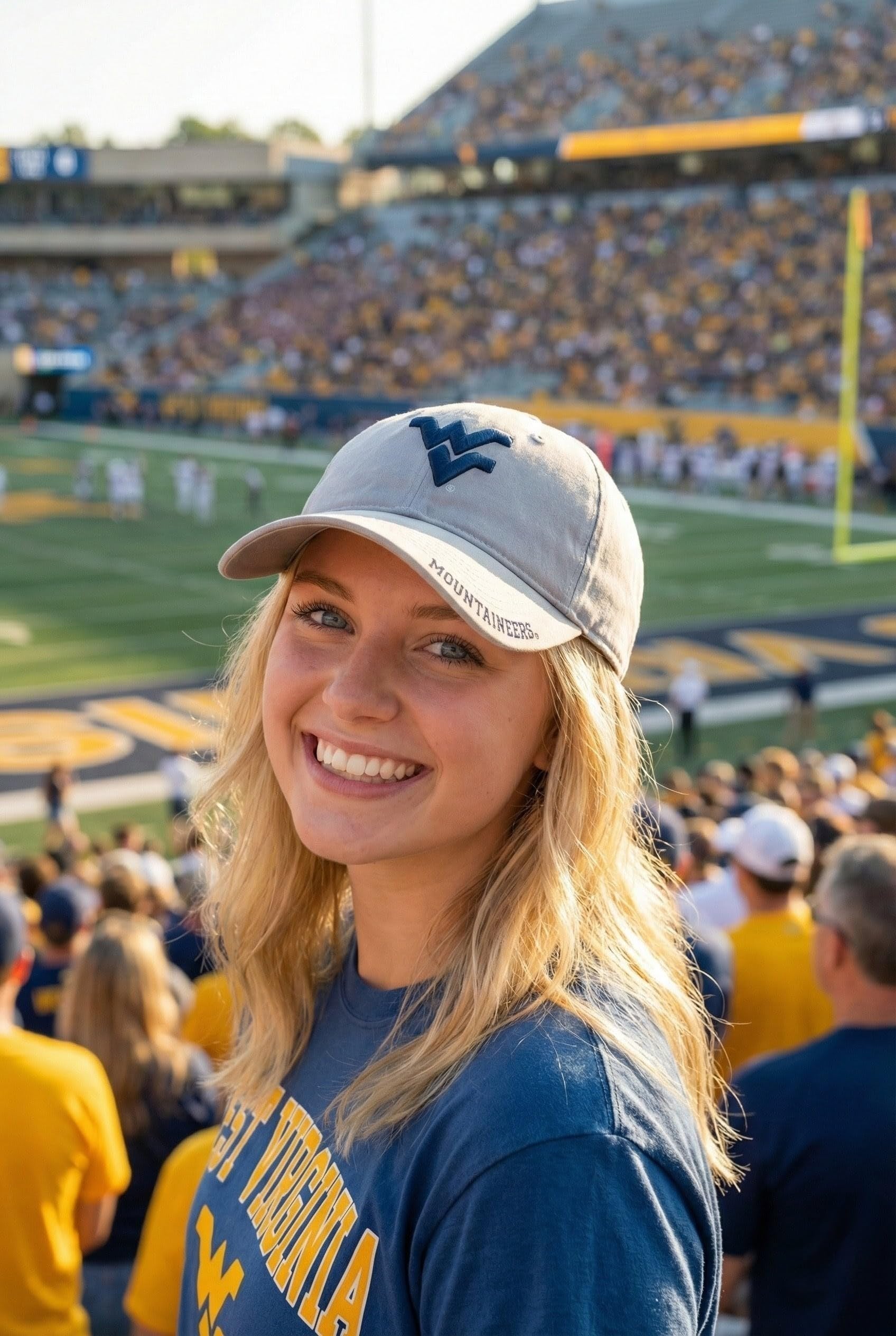 Officially Licensed West Virginia Mountaineers Hat Classic Edition Gray Relaxed Fit Adjustable University Primary Team Logo Baseball Sports Cap