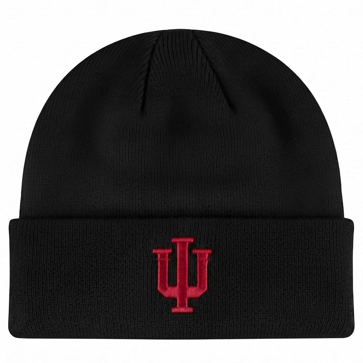 Indiana Hoosiers Black Cuff Knit Beanie Embroidered Crimson Logo Unisex