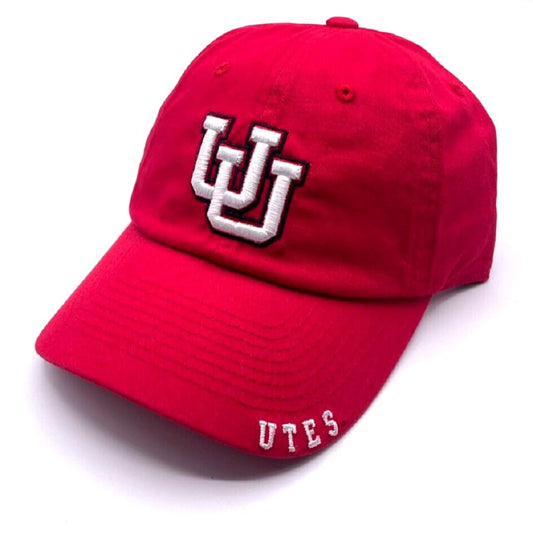 Officially Licensed Utah Classic Edition Hat Utes Team Logo Adjustable Relaxed Fit Cap (Red)