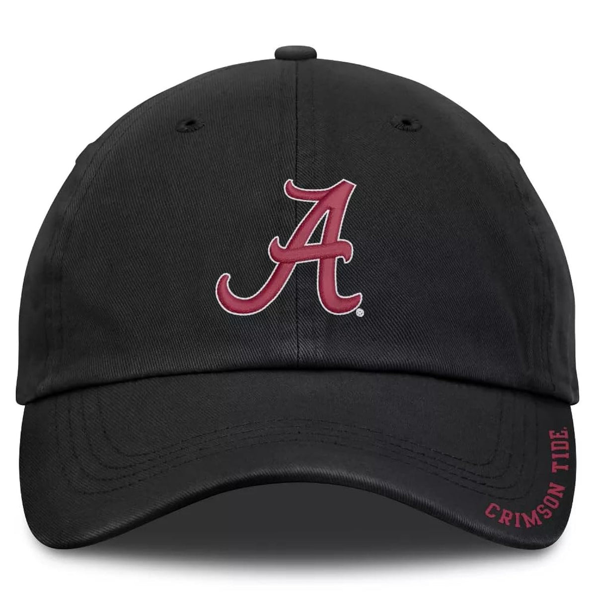 Alabama Crimson Tide Relaxed Fit Black Captain Hat Embroidered Script Logo