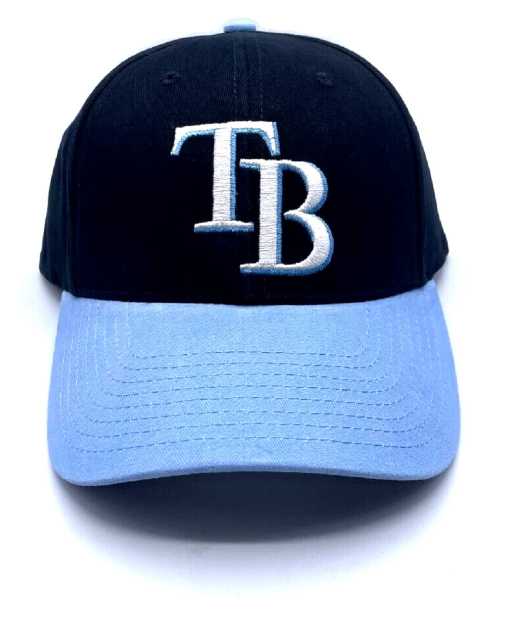 Officially Licensed Tampa Bay MVP Two-Tone Baseball Hat Classic Navy Blue Adjustable Team Logo Embroidered Cap