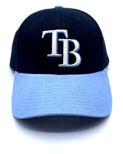 Officially Licensed Tampa Bay MVP Two-Tone Baseball Hat Classic Navy Blue Adjustable Team Logo Embroidered Cap