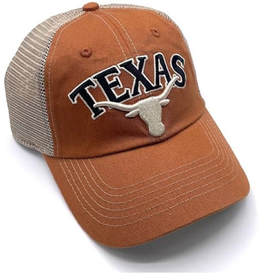 Officially Licensed Texas University Classic Relaxed Fit Mesh Trucker Hat Embroidered Team Logo Adjustable Cap Multicolor