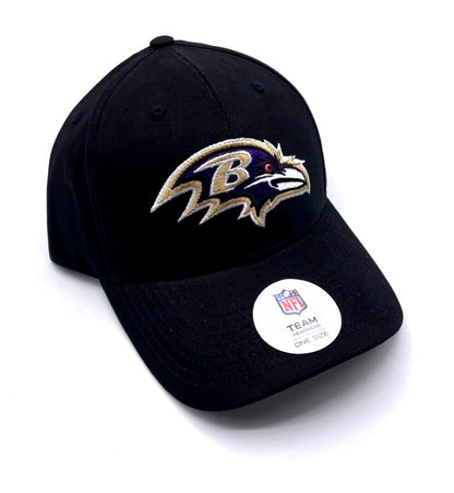 Baltimore Ravens Hat Solid Black MVP Structured NFL Football Team Logo Cap New