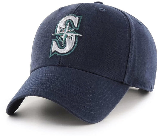 Officially Licensed Seattle Baseball MVP Navy Blue Hat Classic Home Team Logo Adjustable Embroidered Structured Cap