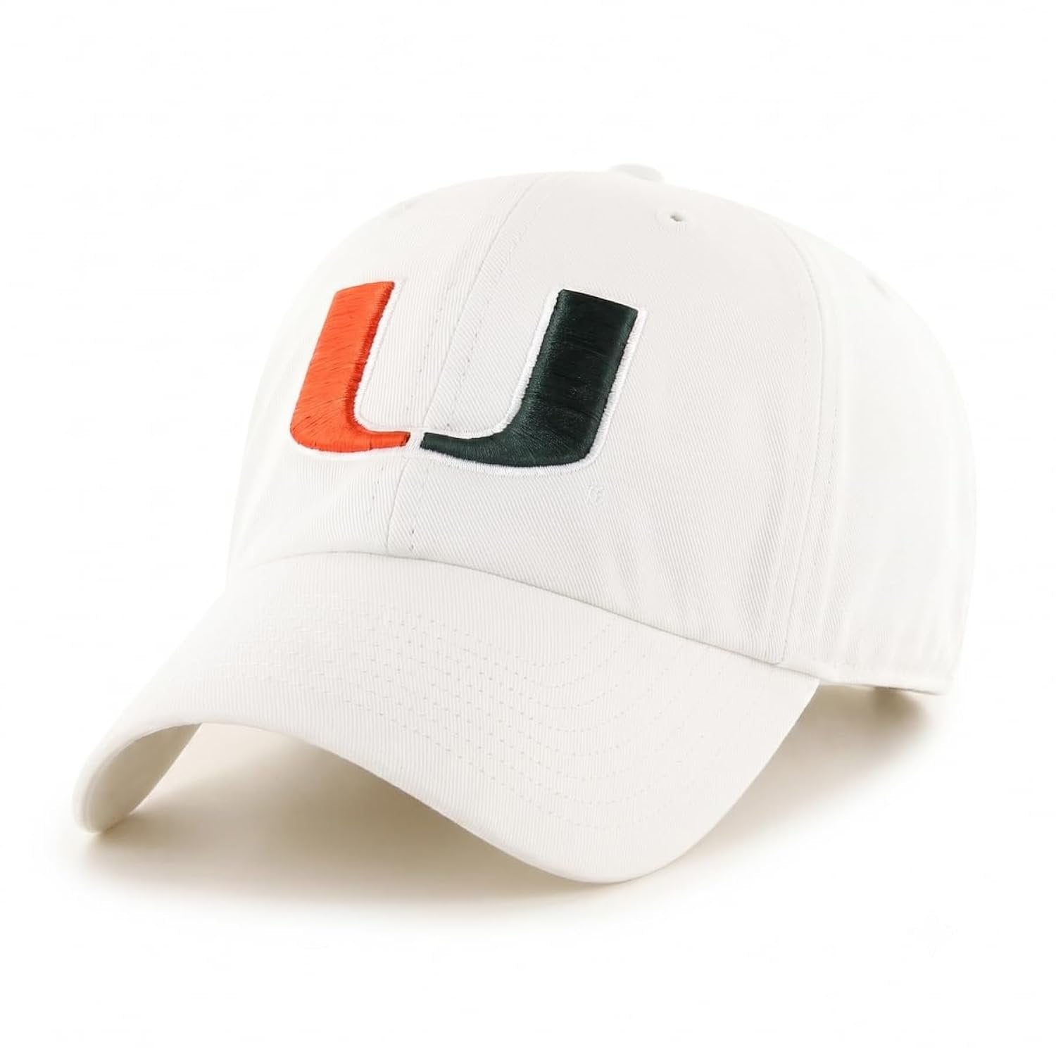 Officially Licensed University Of Miami Hurricanes White MVP Hat Iconic U Embroidery Adjustable Structured Sports Cap