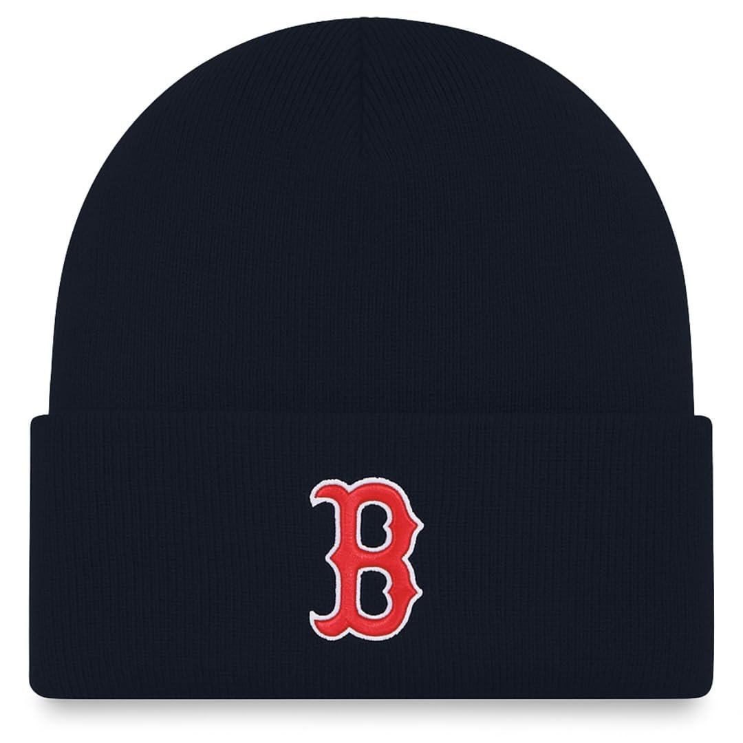Officially Licensed Boston Red Sox Baseball Navy Cuffed Knit Beanie Hat Classic Edition Embroidered Red/White Team Logo Winter Sox Winter Cap Multicolor