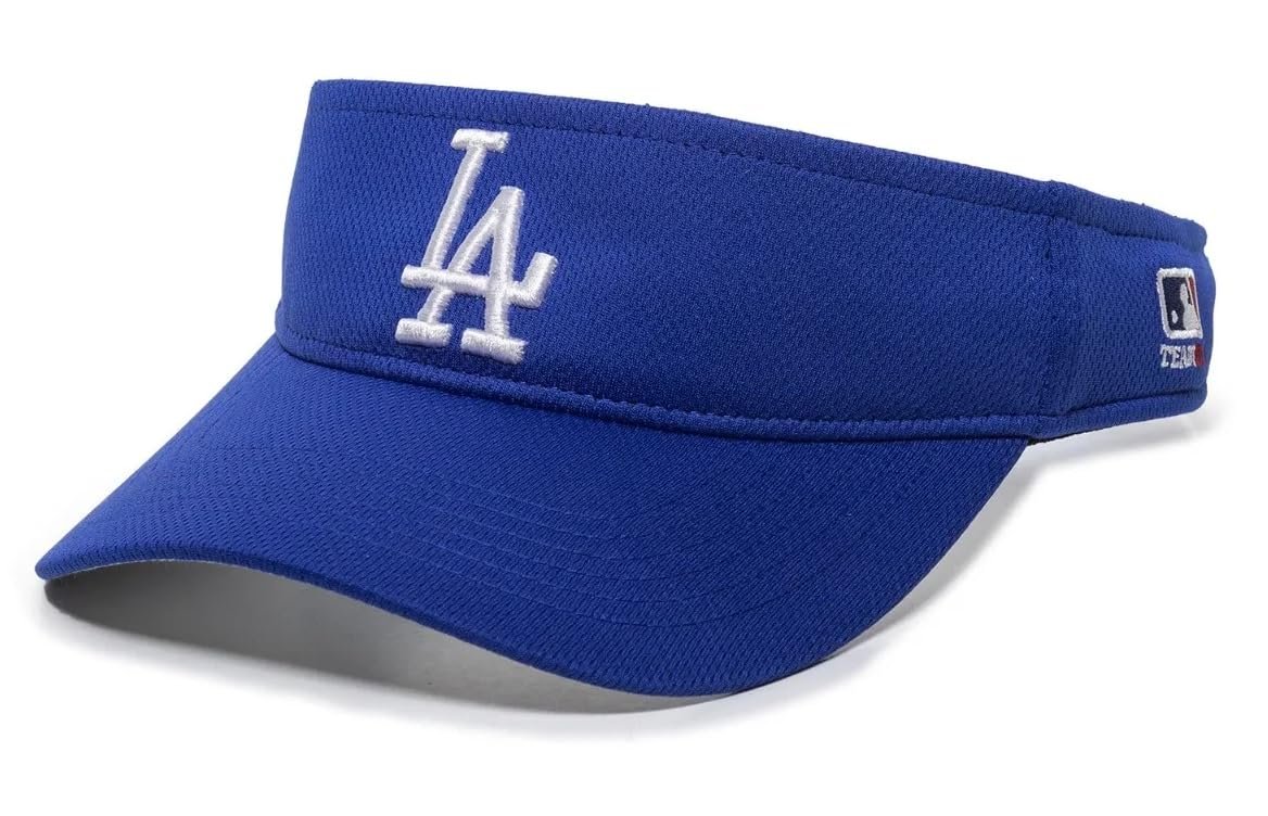 Officially Licensed Los Angeles Baseball Team Visor Hat MVP Royal Blue Adjustable Classic LA Embroidered Logo Cap