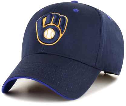 Milwaukee Brewers Hat Classic Edition Team Logo Adjustable Embroidered Navy Blue MLB Baseball Cap