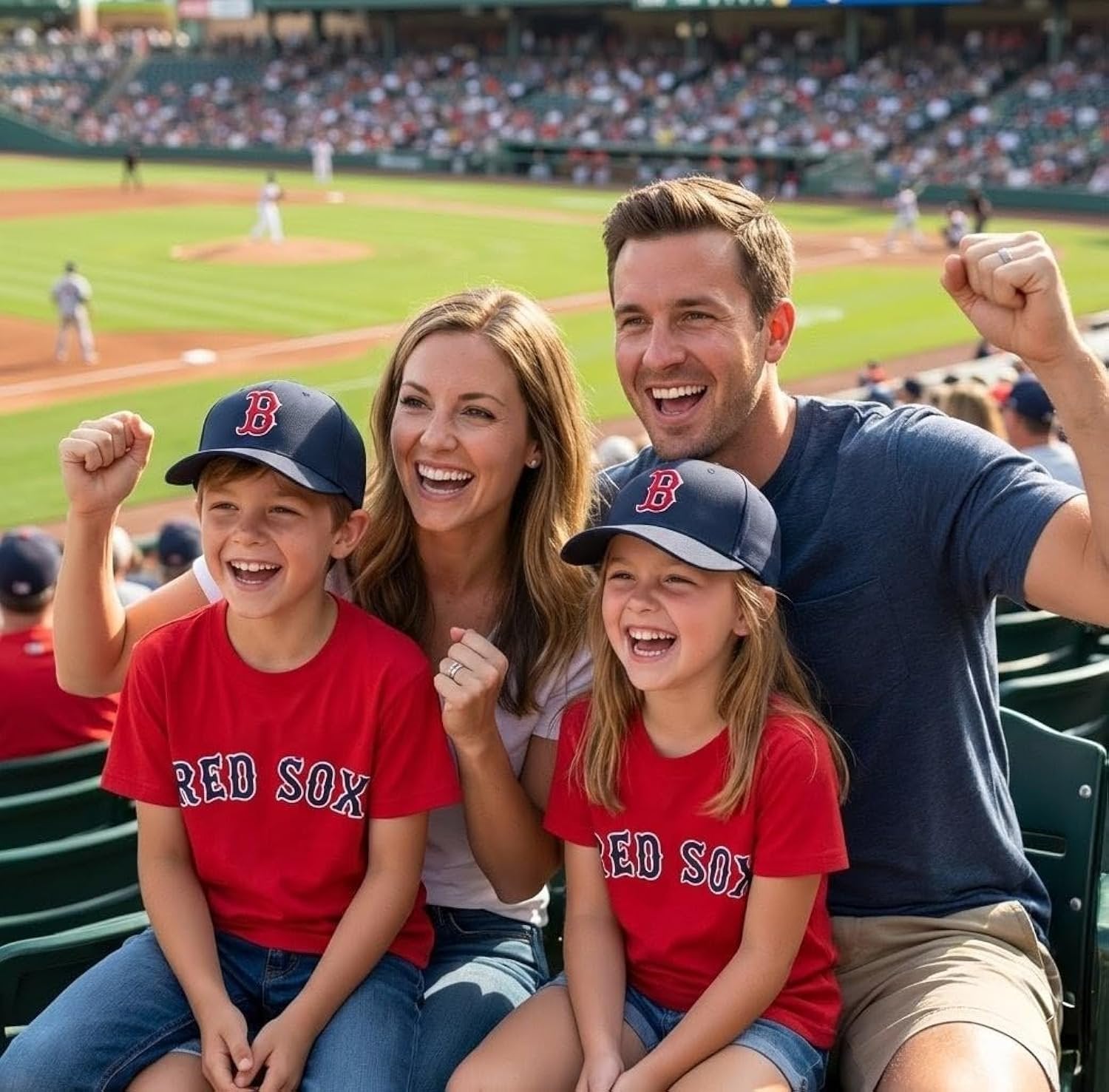 Officially Licensed Boston Red Sox Youth Navy Hat Adjustable Embroidered Sports Cap for Youth fans