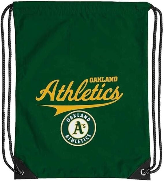 OAKLAND ATHLETICS DRAWSTRING BACKPACK TEAM LOGO AUTHENTIC MLB BASEBALL NEW BAG