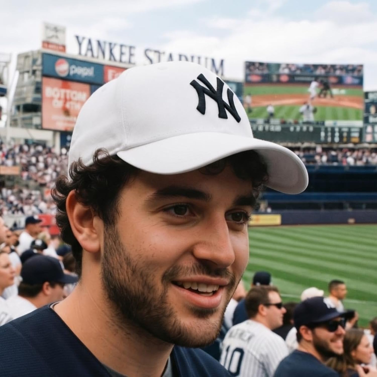 New York Yankees White MVP Hat with Iconic Blue NY Logo Embroidery Adjustable Sports Cap