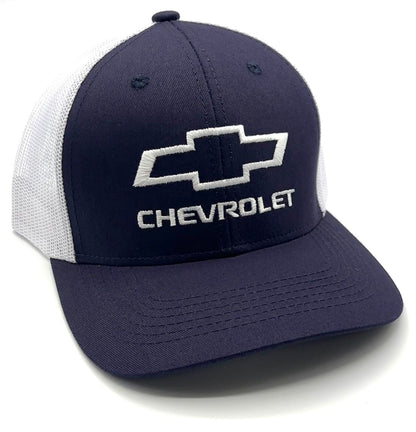 CHEVY HAT AUTOMOTIVE AMERICAN TWO TONE MESH TRUCKER HAT CAR CLASSIC LOGO NEW CAP