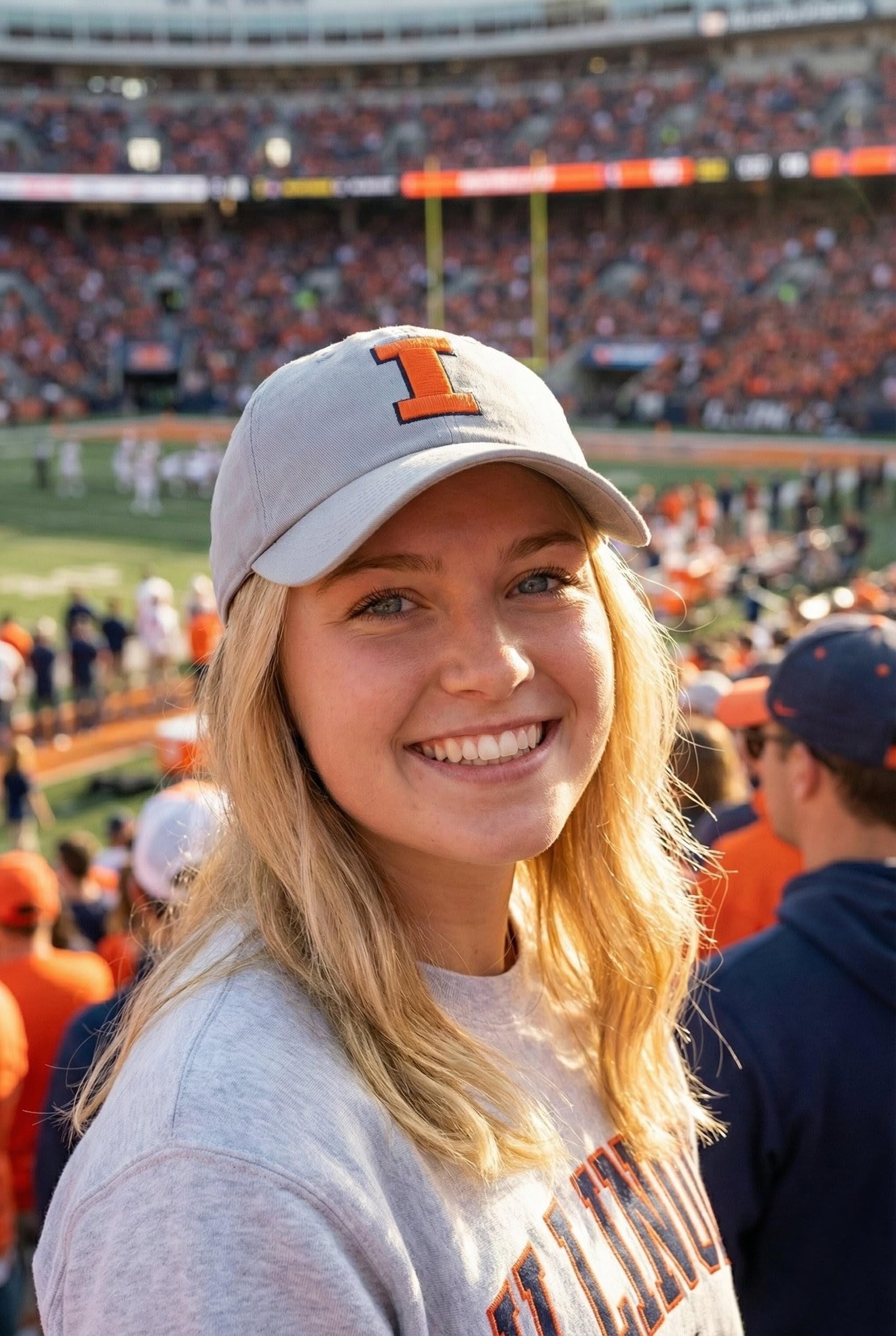 Officially Licensed University Illinois Illini Clean Up Hat Classic Primary Team Logo Adjustable Relaxed Fit Embroidered Baseball Sports Ball Cap