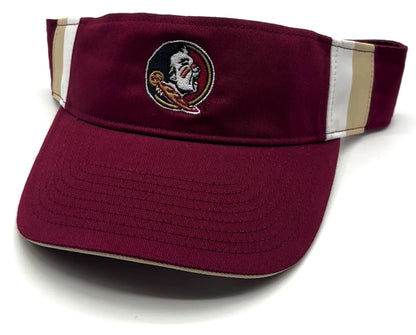 Florida State Seminoles Visor Hat Garnet Stripe NCAA College Football Team University Logo Golf Sun Cap New