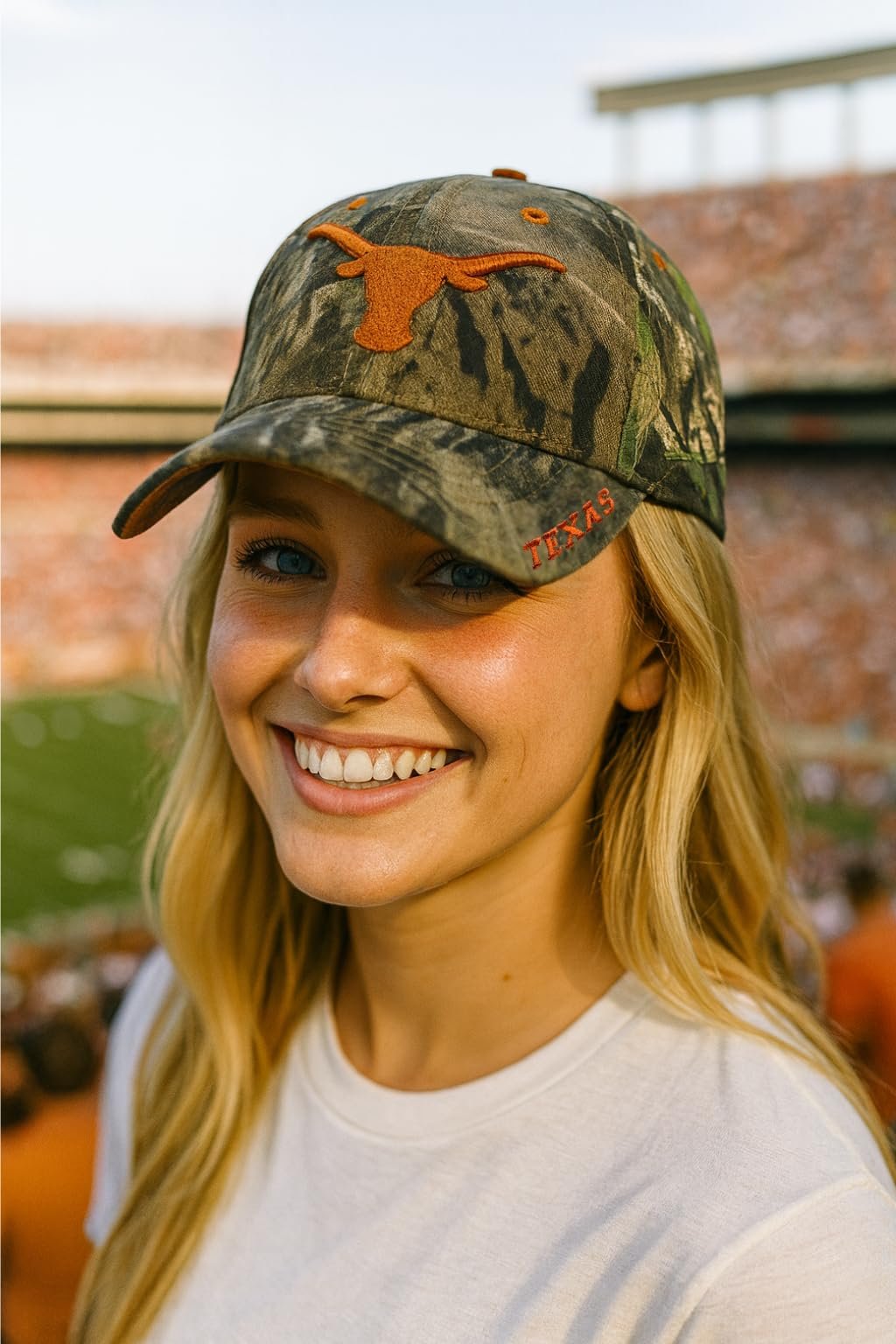 Officially Licensed Texas University Longhorns Camouflage Hat Classic Adjustable Team Logo Embroidered Cap (Camouflage)