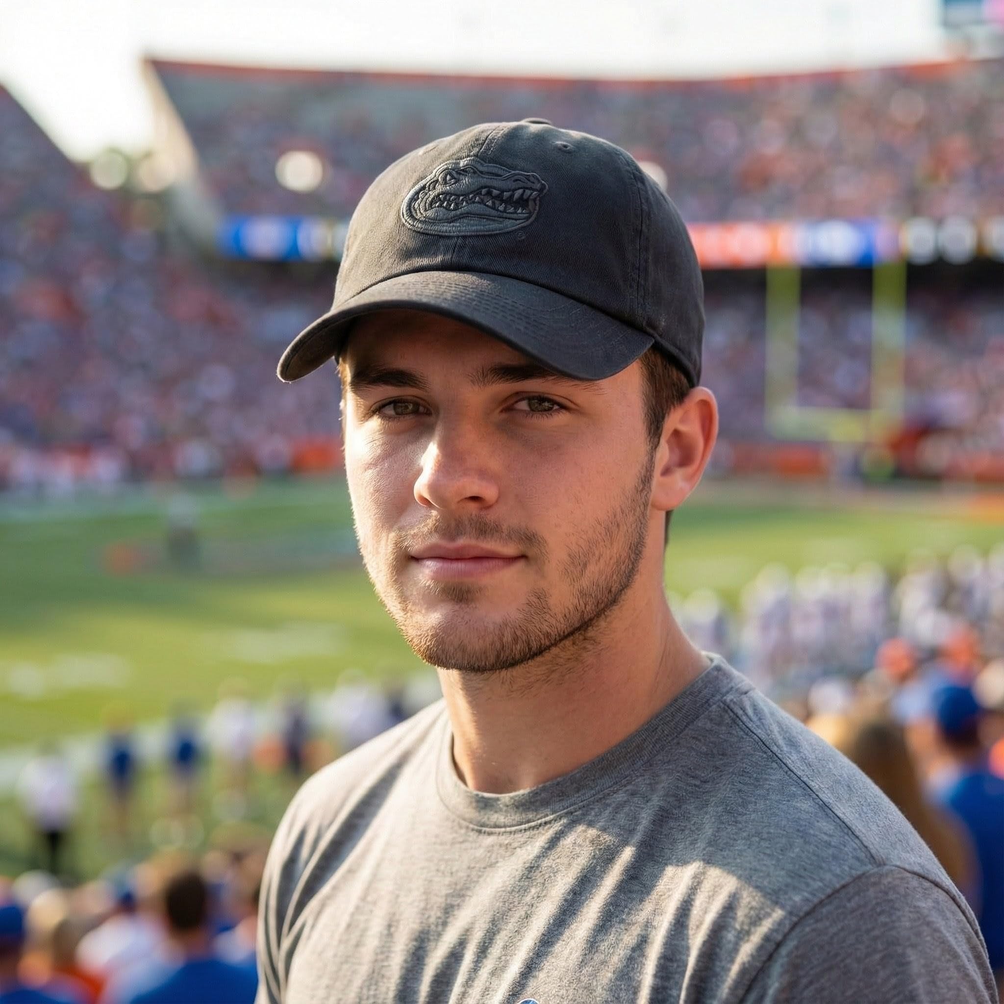 Officially Licensed University of Florida Gators Black Clean Up Hat Classic Relaxed Fit Adjustable Embroidered Primary Team Logo Baseball Sports Ball Cap