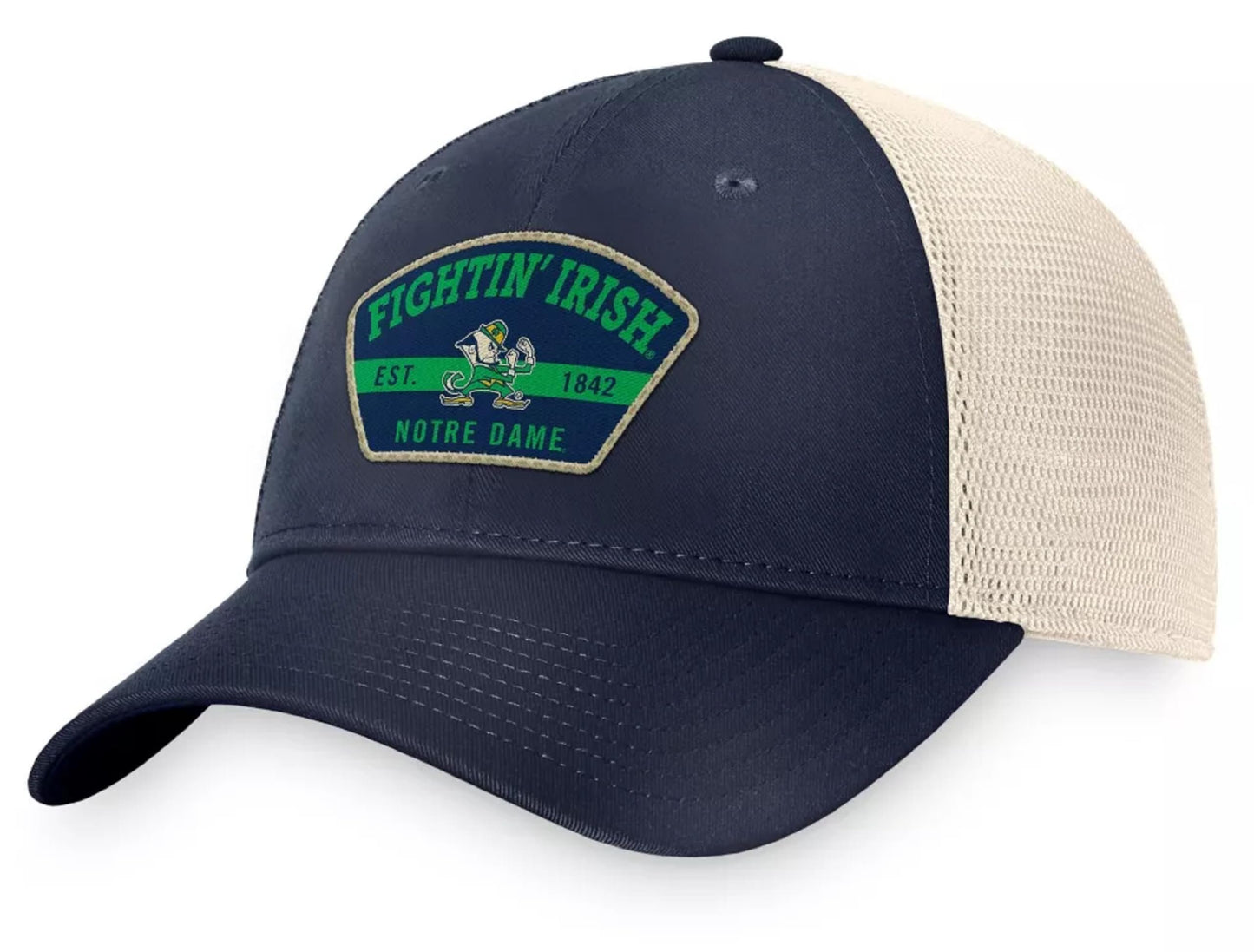 Officially Licensed Notre Dame Classic Relaxed Fit Hat Adjustable Irish Team Logo Embroidered Two-Tone Cap