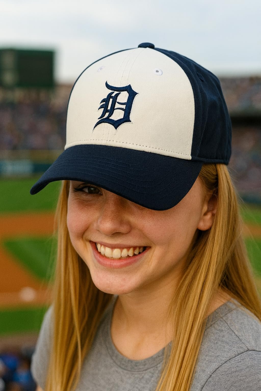 Officially Licensed Detroit Tigers Youth Boys Girls Baseball Hat Classic Two-Tone Navy Blue/White MVP Adjustable Embroidered Primary Home Team Kids Ball Cap
