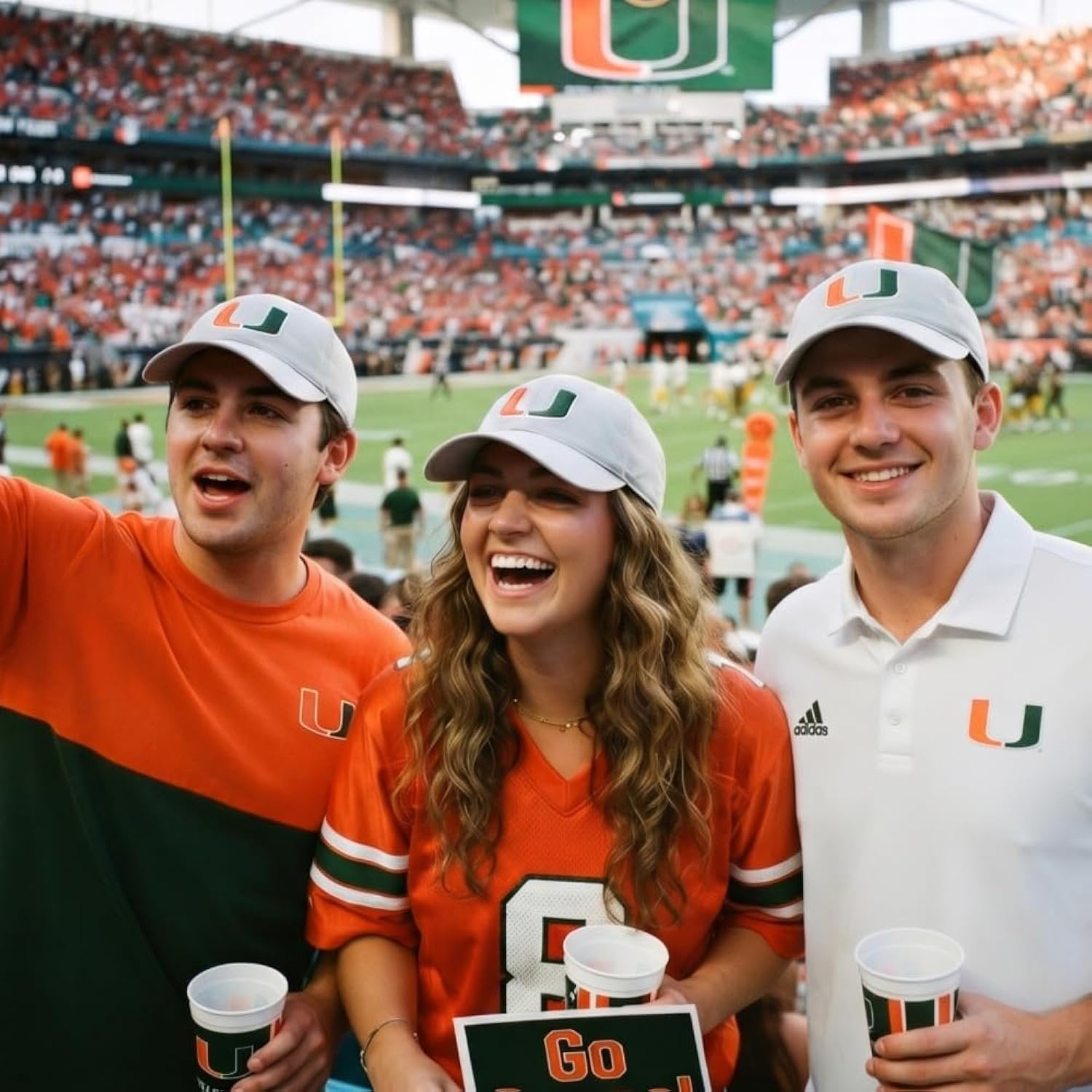 Officially Licensed University Of Miami Gray MVP Hat Classic Hurricanes Adjustable Structured Embroidered Sports Cap