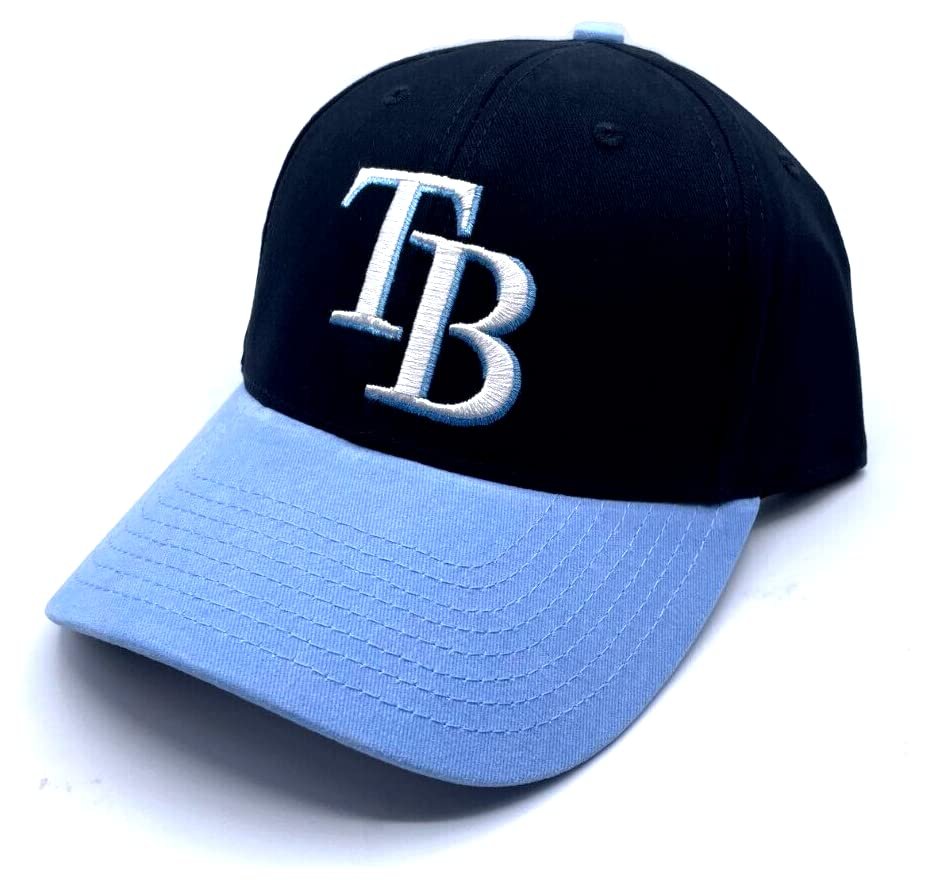 Officially Licensed Tampa Bay Youth Kids Baseball Hat Classic MVP Adjustable Embroidered TB Team Logo Structured Two-Tone Cap