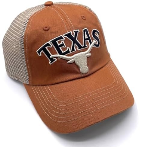 Officially Licensed Texas University Classic Relaxed Fit Mesh Trucker Hat Embroidered Team Logo Adjustable Cap Multicolor