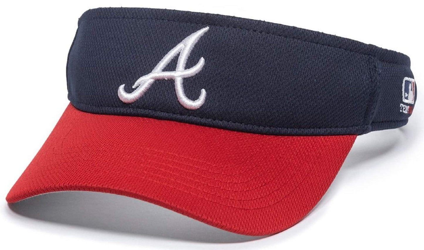 Braves Mesh Two Tone Golf Sun Visor Hat Cap Adult Men's Adjustable Navy