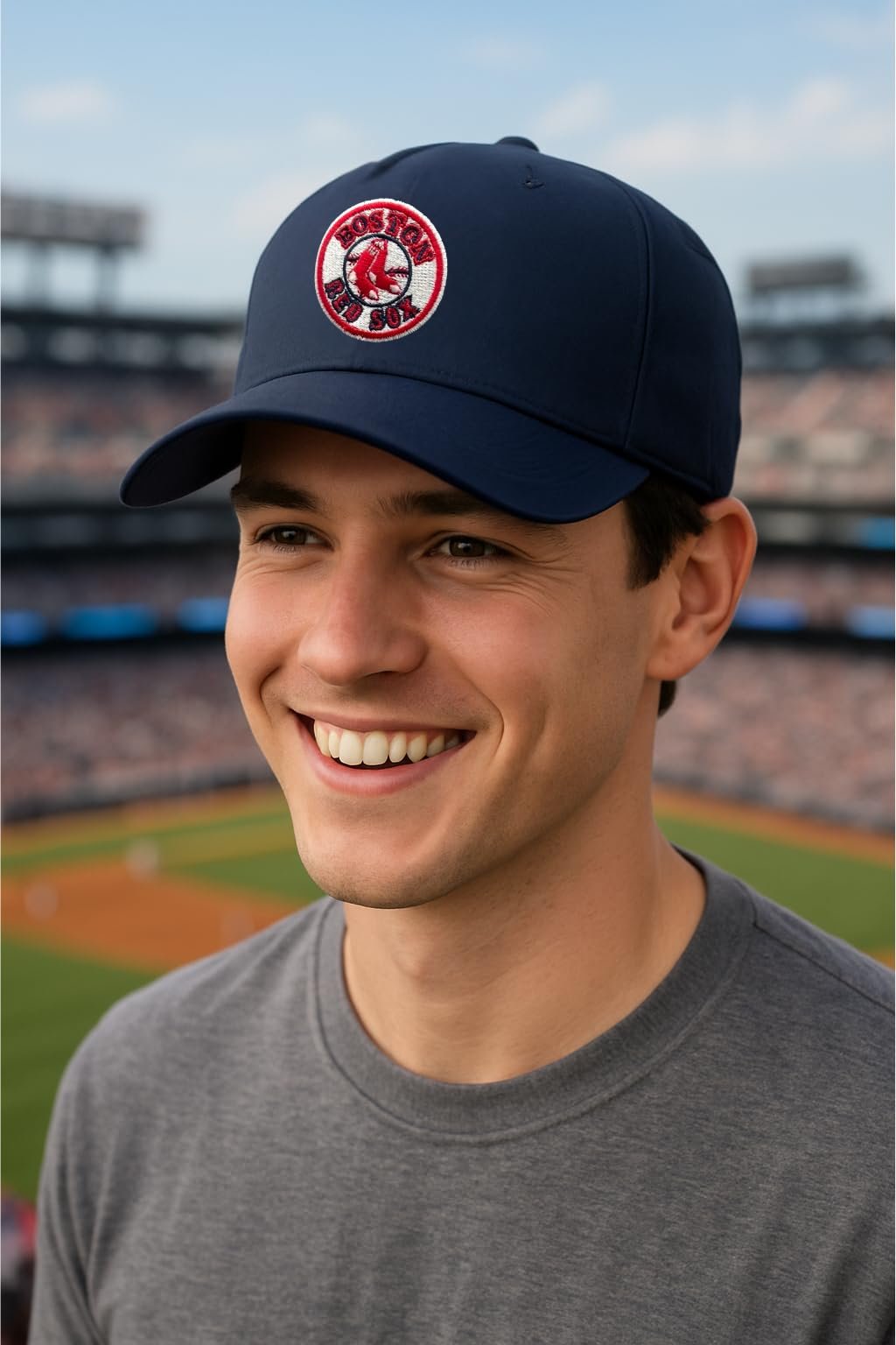 Officially Licensed Boston Red Sox Baseball Classic Edition Navy MVP Hat Adjustable Primary Home Team Logo Red/Blue Sox Sports Ball Cap