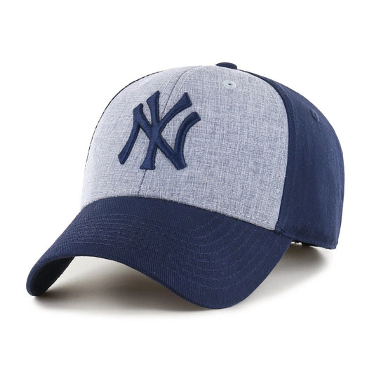 NEW YORK YANKEES HAT MVP MLB NY BASEBALL TWO TONE NAVY/GRAY TEAM LOGO CAP