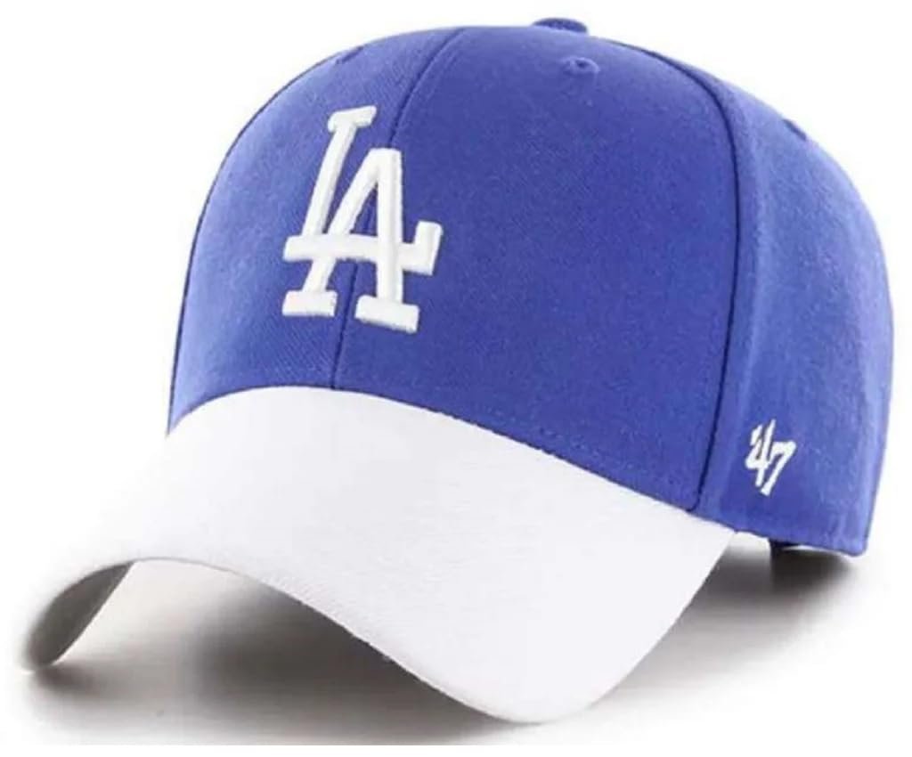 Officially Licensed Los Angeles Dodgers Hat Classic Edition Two-Tone LA Team Logo MVP Royal Blue/White Structured Cap