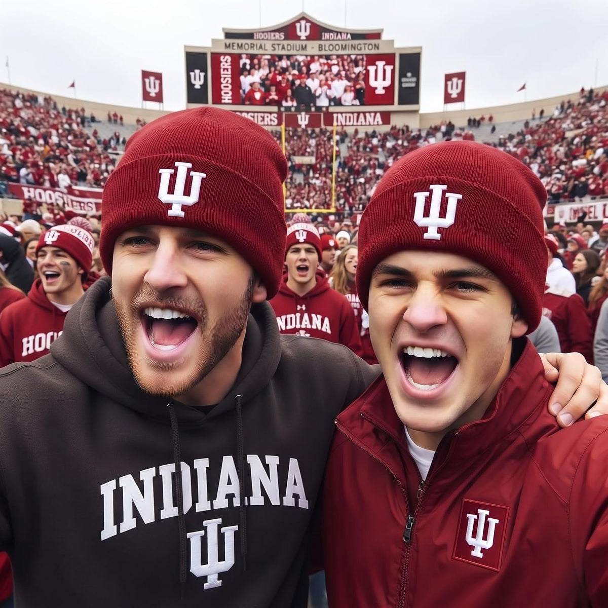 Indiana Hoosiers Crimson Cuff Knit Beanie with Embroidered White IU Logo