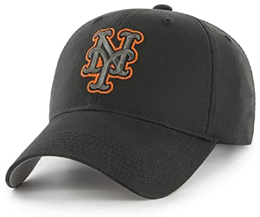 Officially Licensed NY Mets Black MVP Hat Classic Team Logo Adjustable Embroidered Solid Baseball Cap