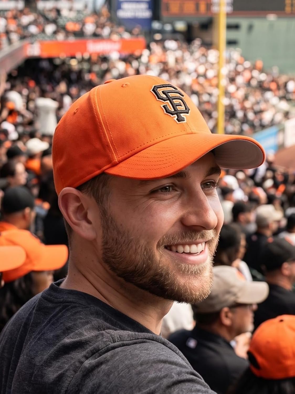 Officially Licensed San Francisco Giants Orange MVP Hat Classic Embroidered SF Logo Adjustable Structured Sports Cap