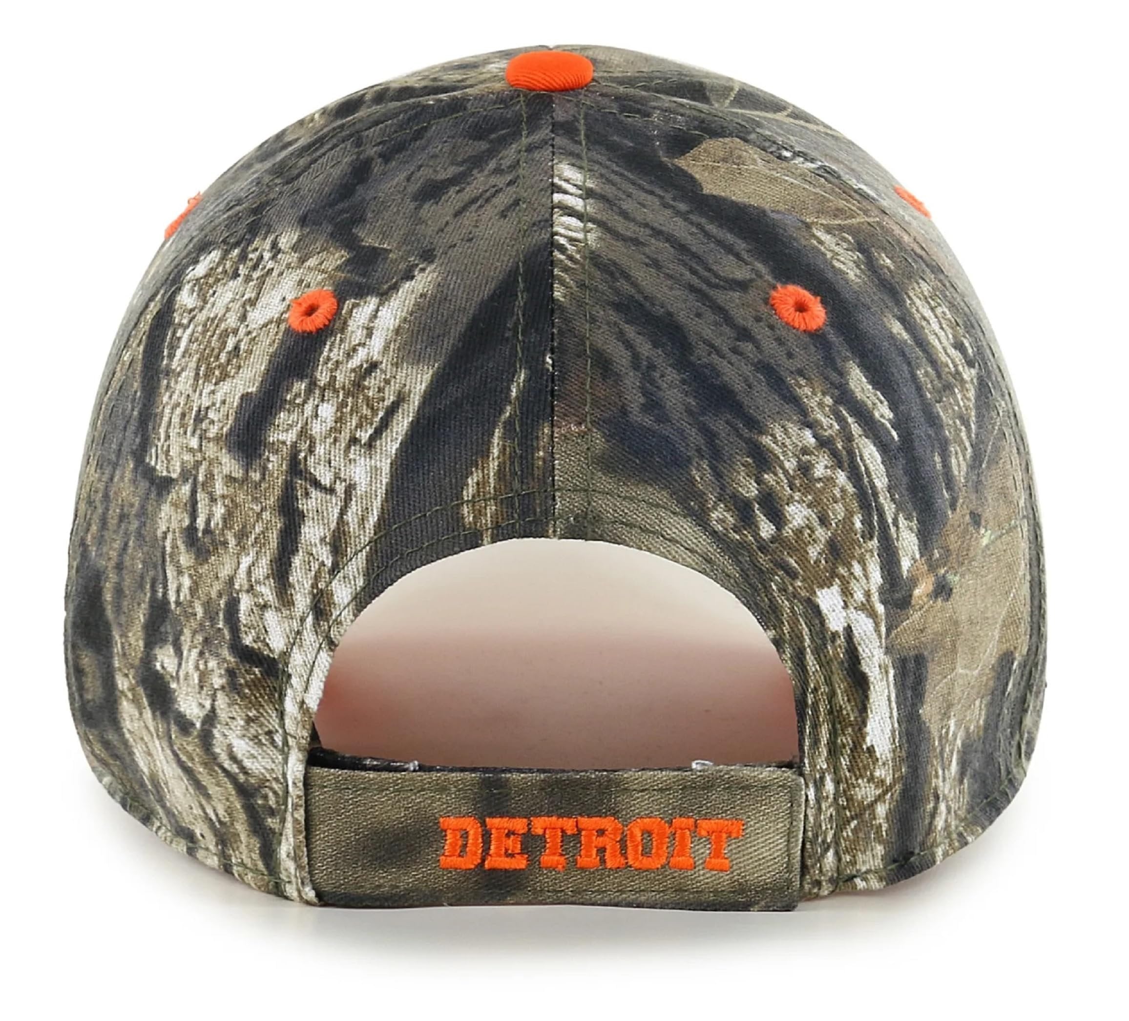 Officially Licensed Detroit Baseball Camouflage Hat Classic Orange Team Logo Adjustable MVP Structured Embroidered Cap