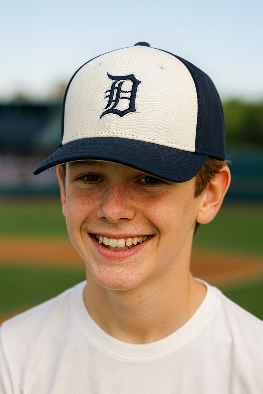 Officially Licensed Detroit Tigers Youth Boys Girls Baseball Hat Classic Two-Tone Navy Blue/White MVP Adjustable Embroidered Primary Home Team Kids Ball Cap