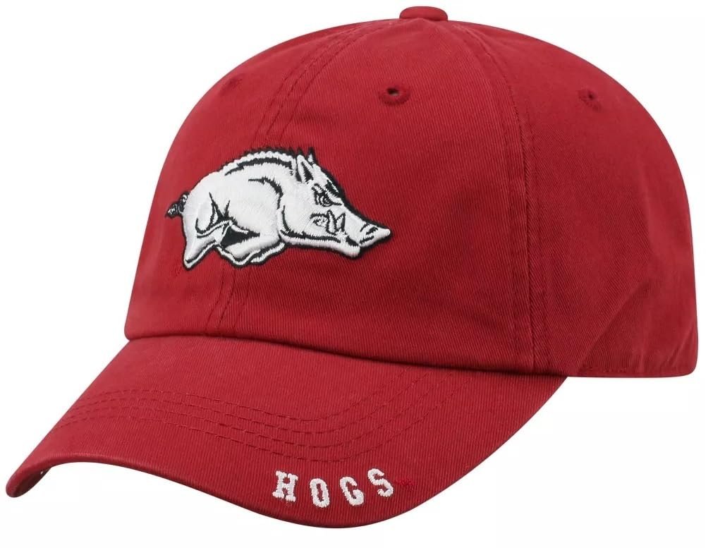 Officially Licensed University Arkansas Classic Edition Hat Adjustable Relaxed Fit Embroidered Team Logo Cap (Multicolor)