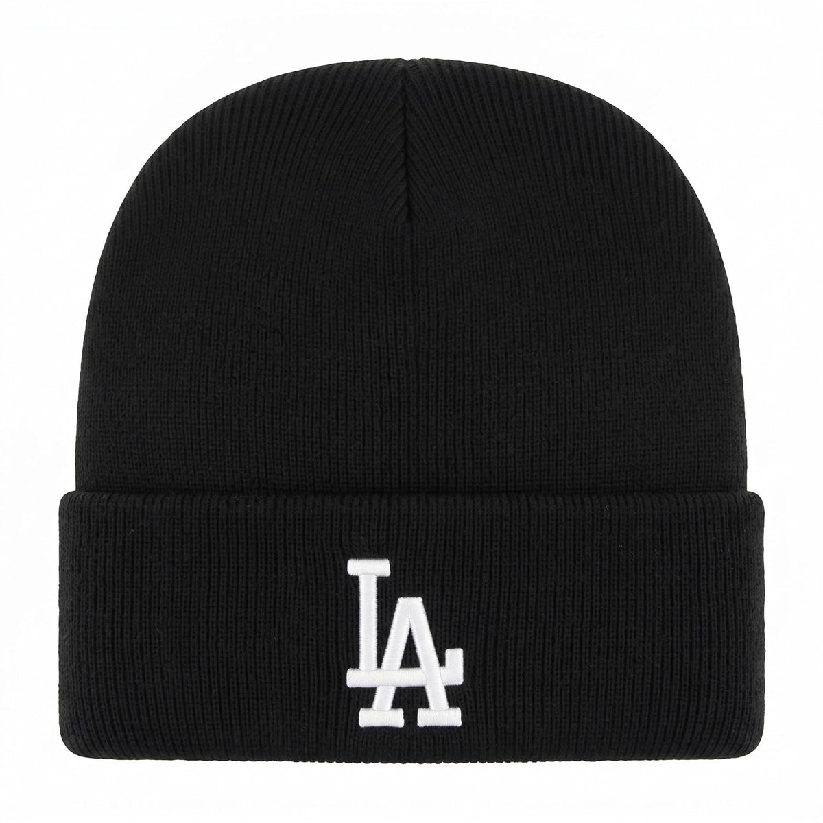 Los Angeles Dodgers Black Cuff Beanie with Iconic White LA Logo Embroidery