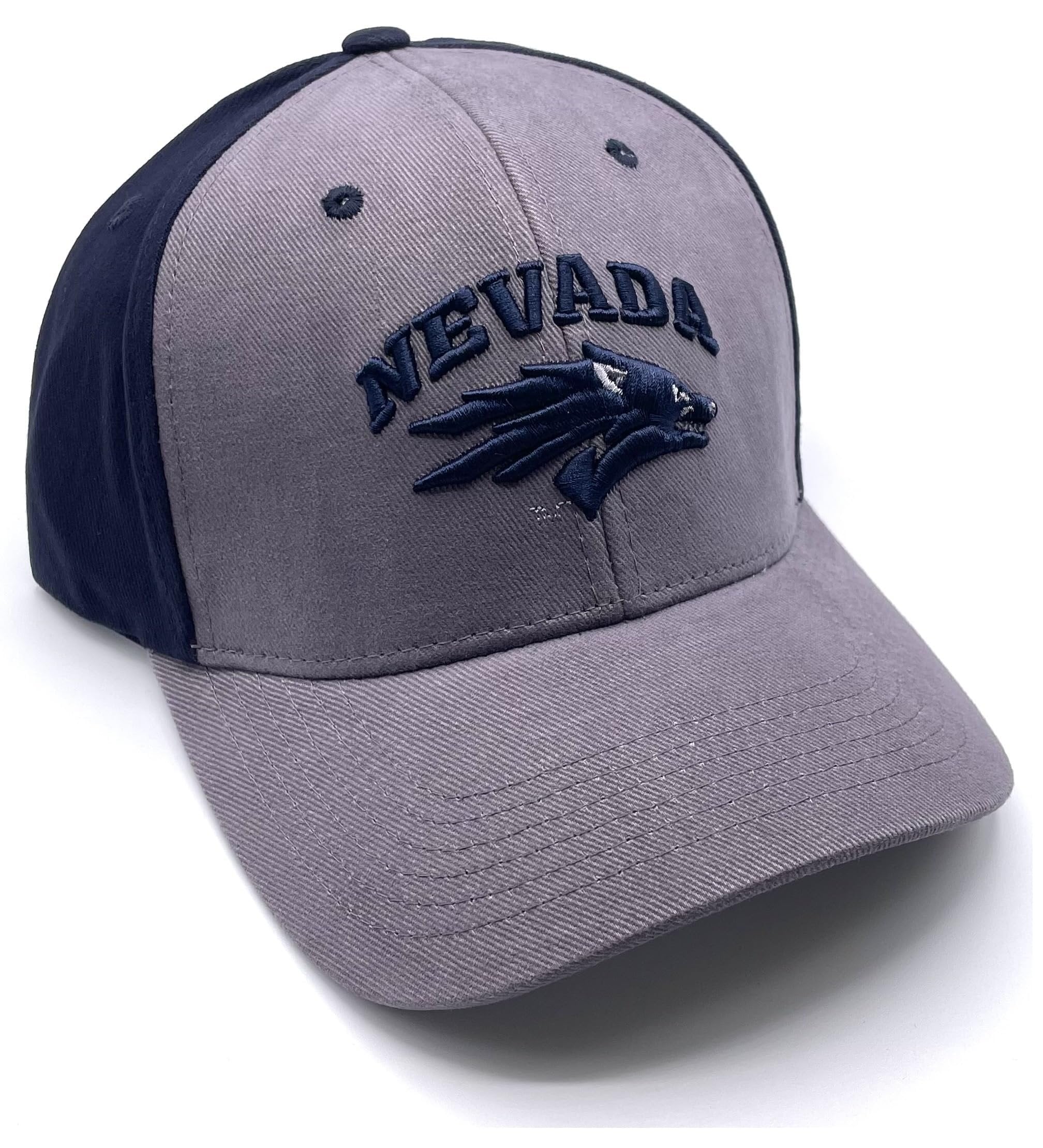 Officially Licensed University Nevada Hat Classic Edition Two-Tone Adjustable Embroidered Team Logo Cap