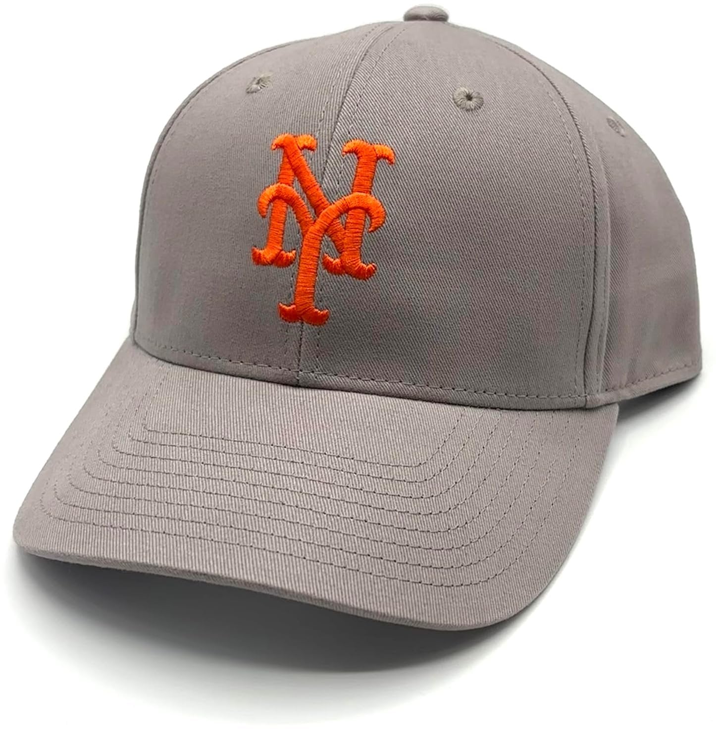 Officially Licensed NY Mets Gray/Orange MVP Hat Adjustable Embroidered Structured Sports Cap