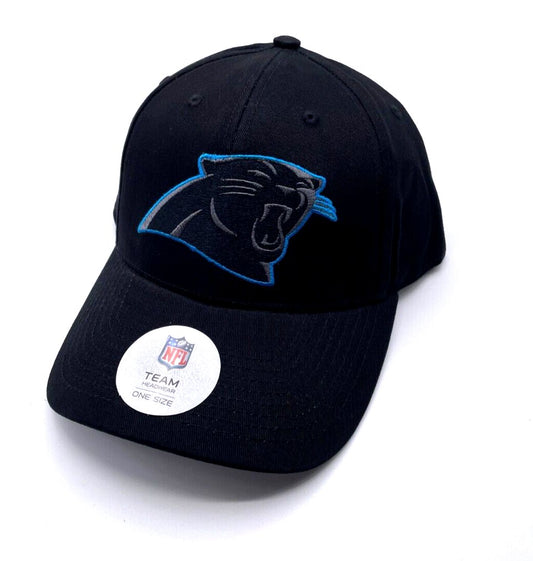 Carolina Panthers Hat Solid Black MVP Structured Style NFL Football Team Logo Cap New