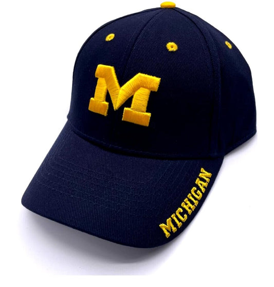 Michigan University Classic Edition Hat Official Team Logo Adjustable Blue Cap (Blue)