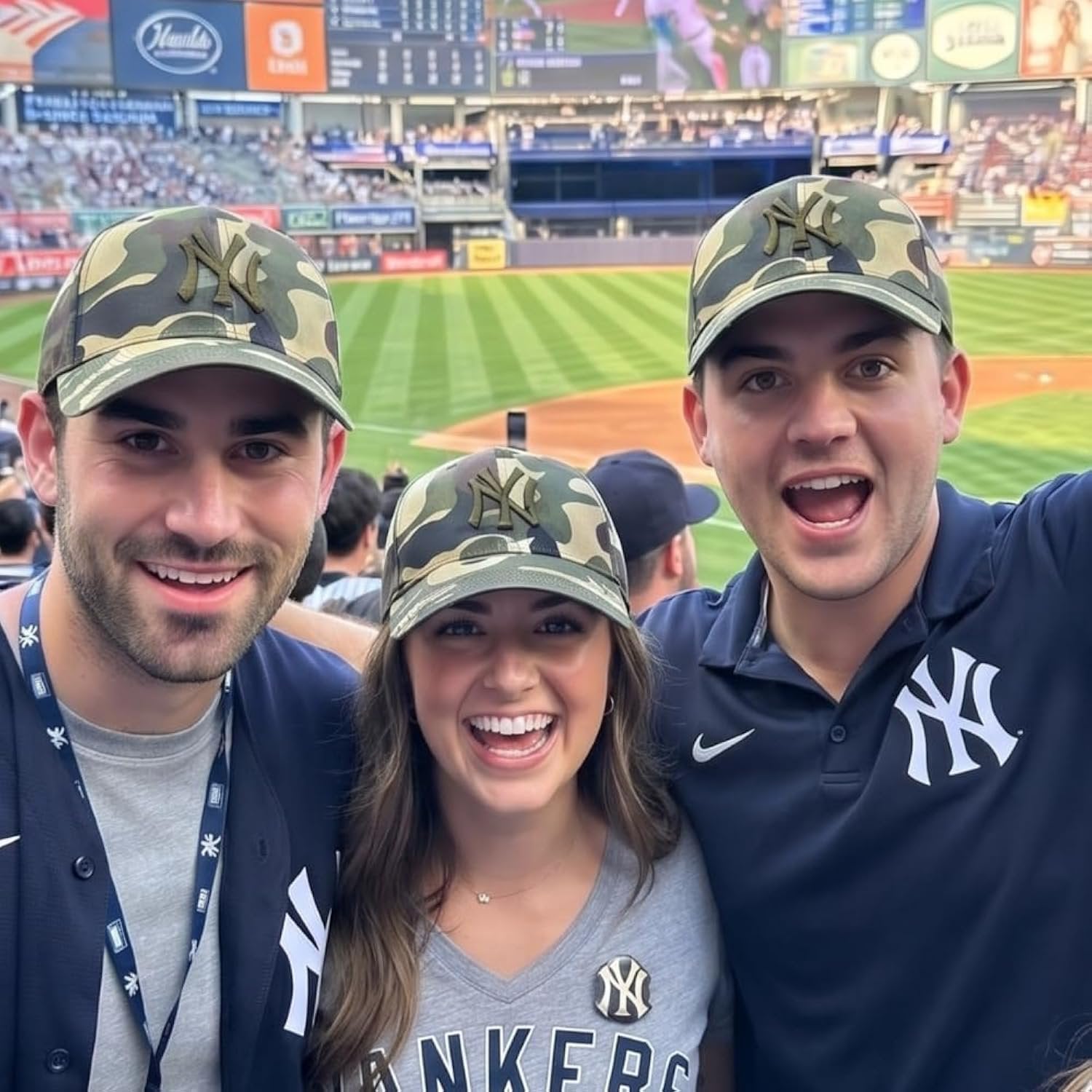 New York Yankees Camouflage MVP Hat with Olive Green NY Logo Adjustable Baseball Cap