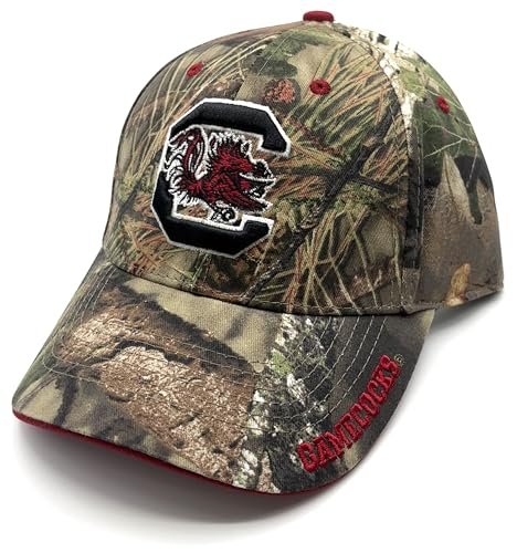 Officially Licensed South Carolina Camo Hat Classic Team Logo Adjustable Gamecocks Embroidered University Structured Cap Multicolor