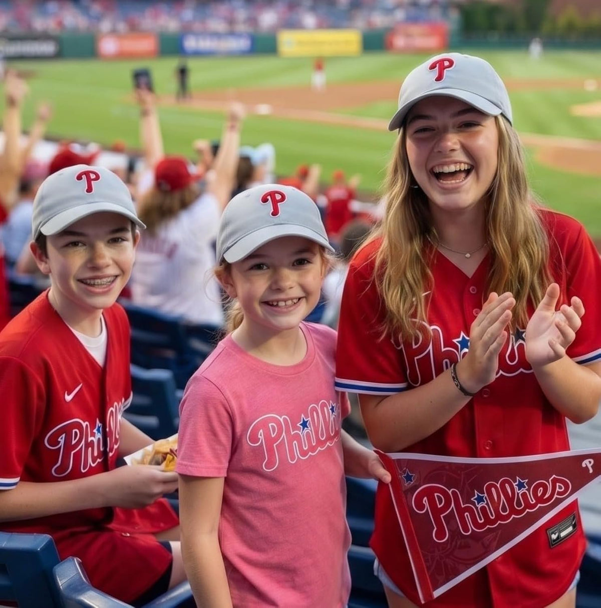 Philadelphia Phillies Gray MVP Youth Hat Embroidered Cap for Boys and Girls